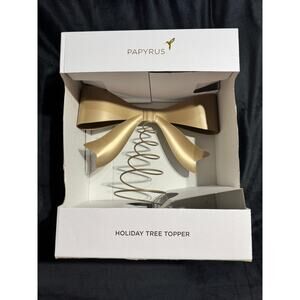 Papyrus Gold Bow Holiday Christmas Tree Topper BRAND NEW